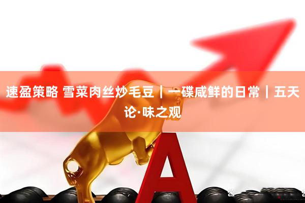 速盈策略 雪菜肉丝炒毛豆|一碟咸鲜的日常|五天论·味之观